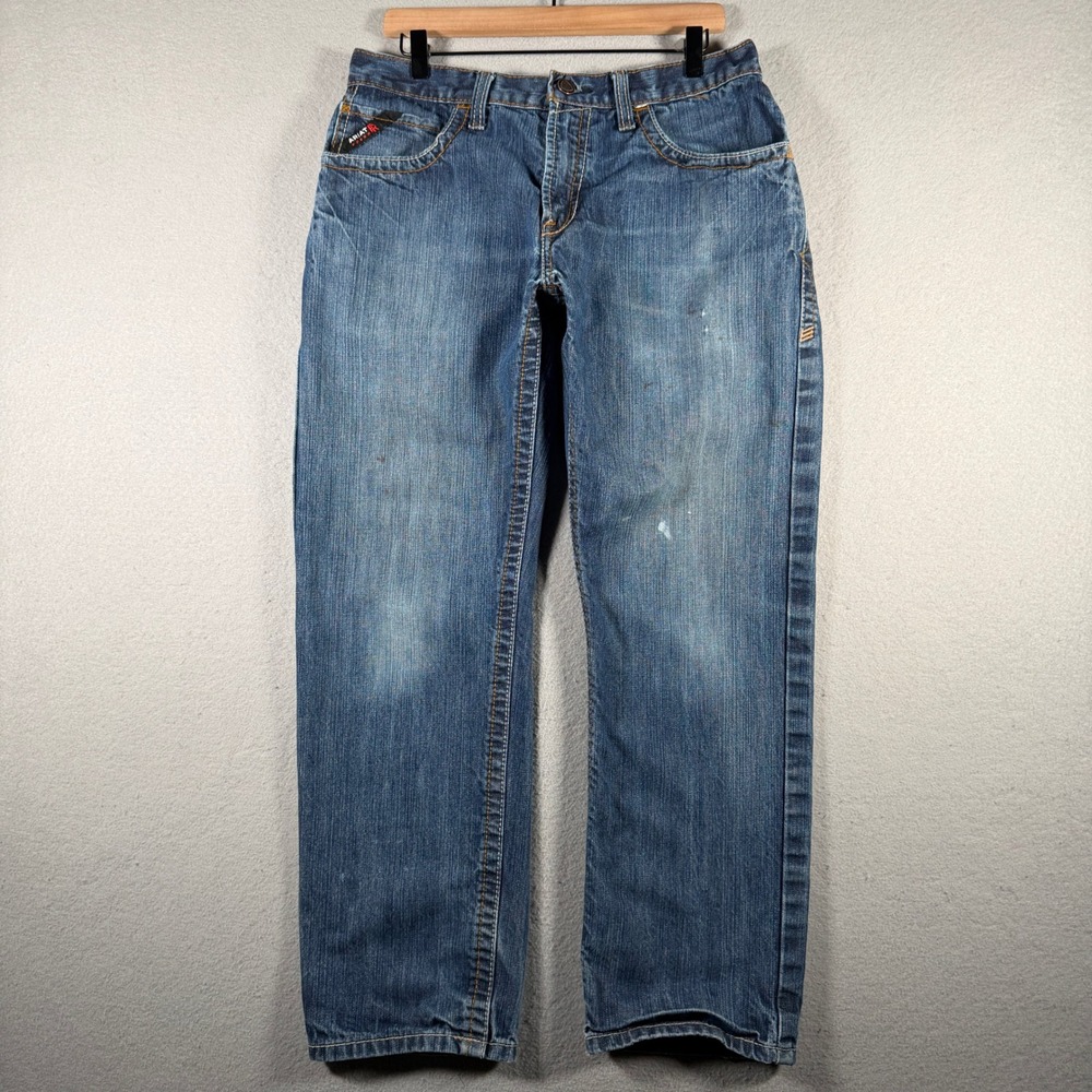 Ariat FR M3 Loose Fit Blue Denim Work Pants Mens 32x30 (Measures 32x29) 10014450